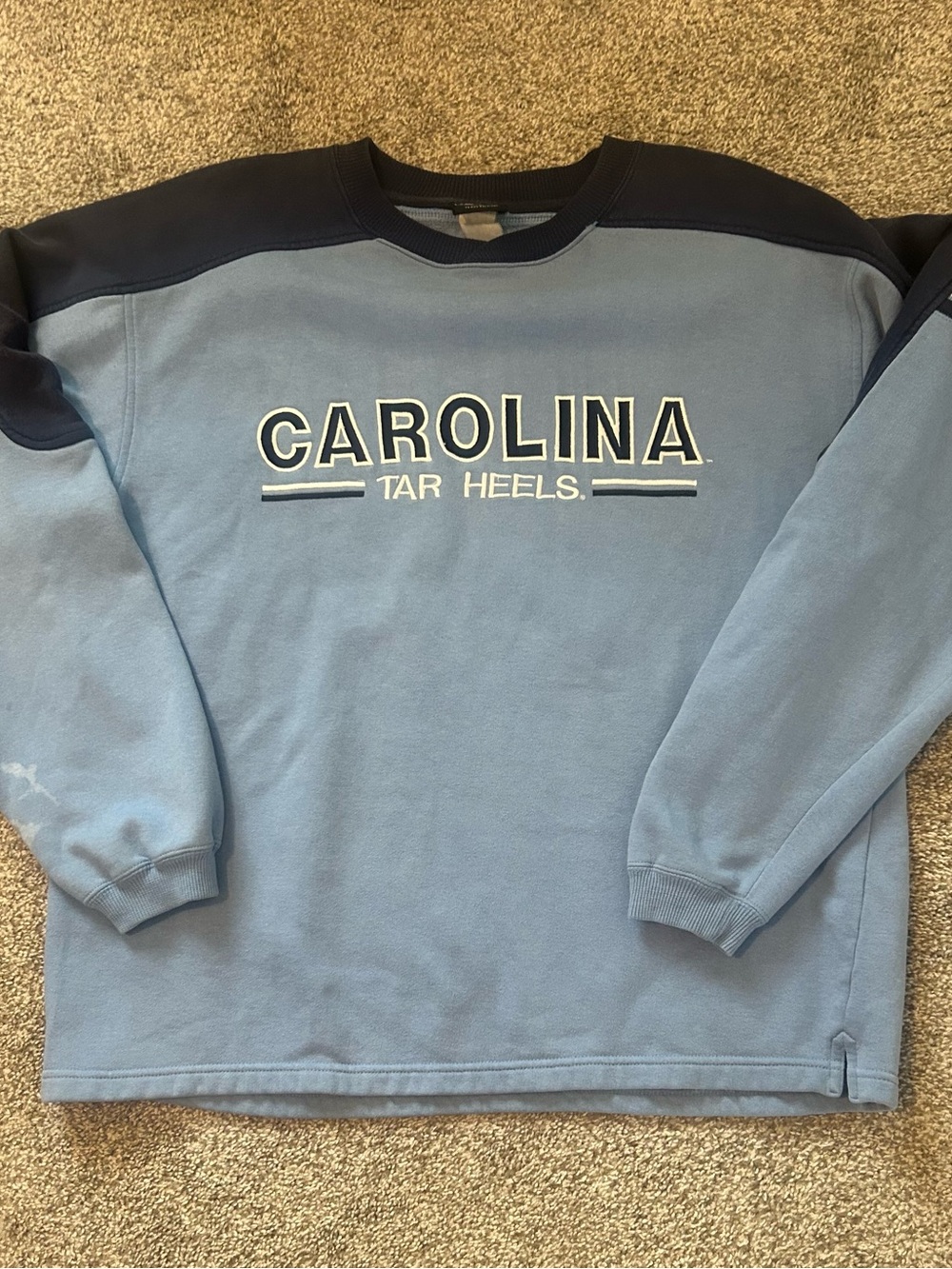 Vintage 90s Champs UNC Tar Heels Mens Sweatshirt XL Carolina Blue Crewneck FLAW
